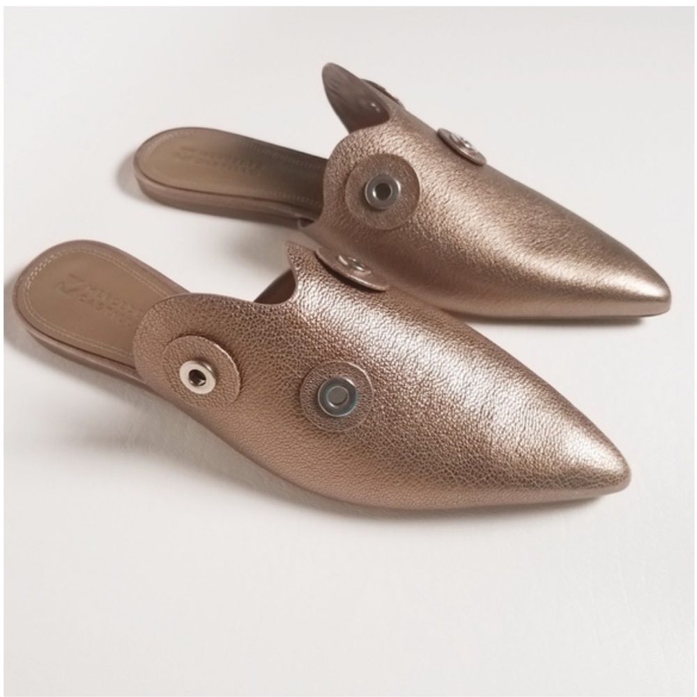 Mercedes Castillo Bronze Slip-On Mules